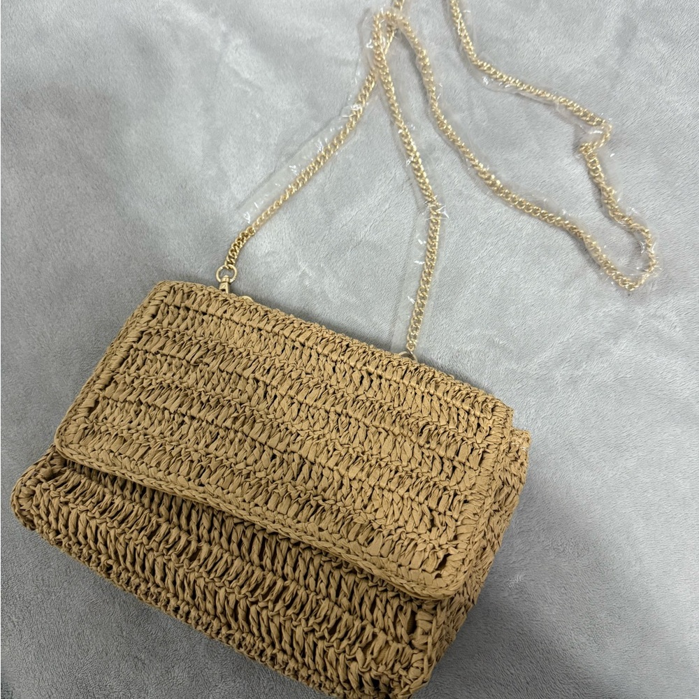 Elegant Tan Woven Women's Bag